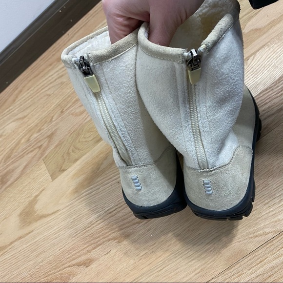 Lands End White Faux Shearling Lined Boots 6B - Picture 5 of 7